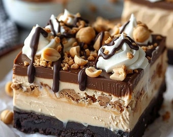 Scarica la MIGLIOR RICETTA per barrette di cheesecake Buckeye senza cottura.