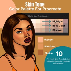 Procreate Skin Tone Palette – 10 Color Sets for Realistic Portraits & Characters