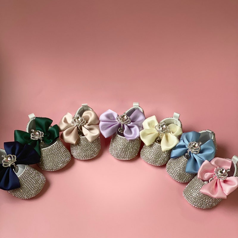Fancy Kids Baby Shoe w/ Rhinestones Velcro Strap