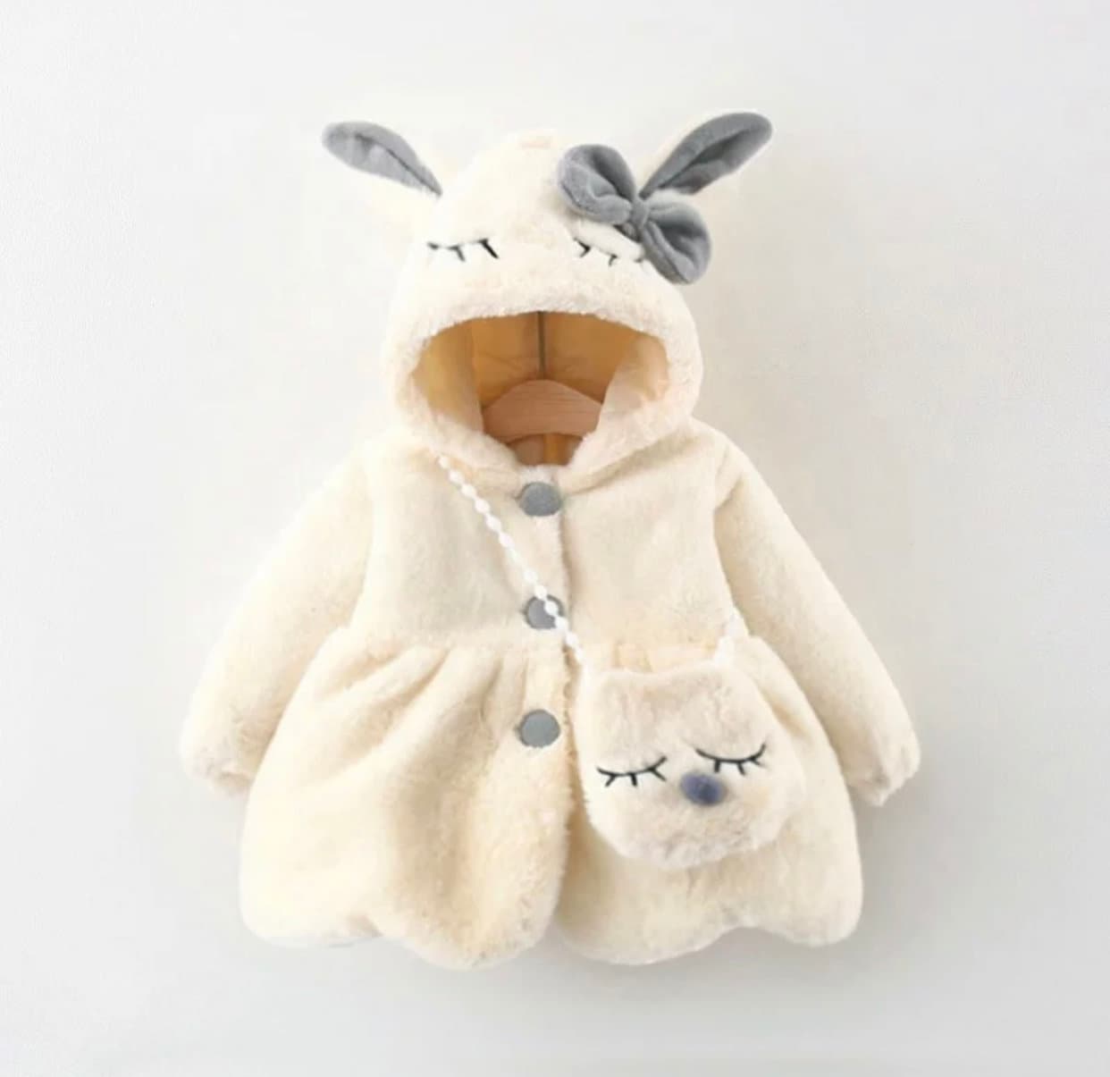 Baby Girl Winter Coat Faux Fur Warm Winter Jacket With Hood Etsy