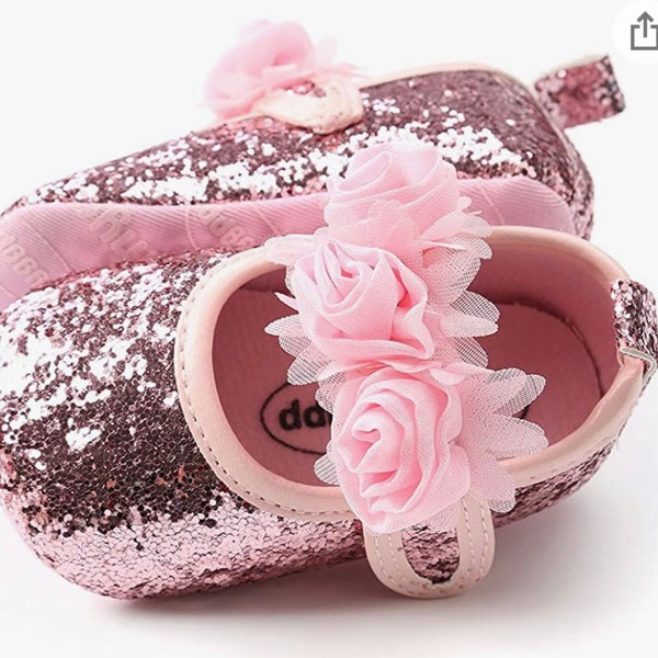 Baby Girl Shimmery Party Wear Buckle Shoes