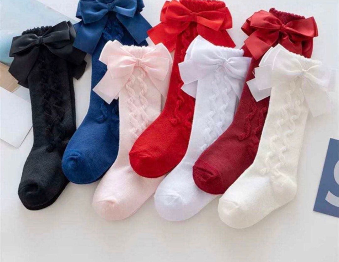 Christmas Knee High Bow Socks baby Girl Red Knee High Socks Etsy