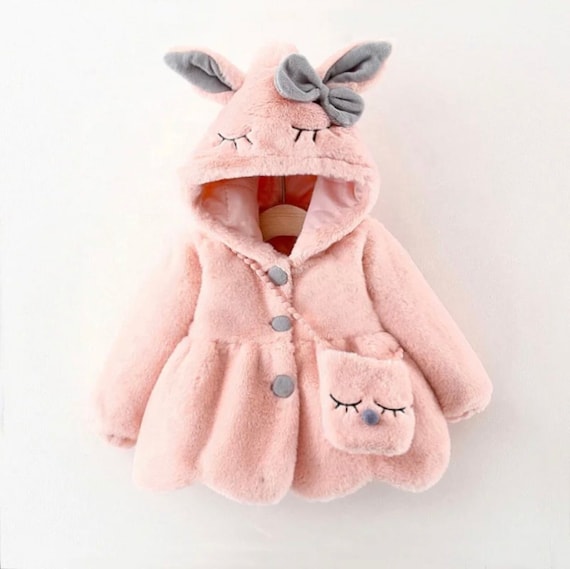 Baby Girl Winter Coat Faux Fur Warm Winter Jacket With Hood | Etsy