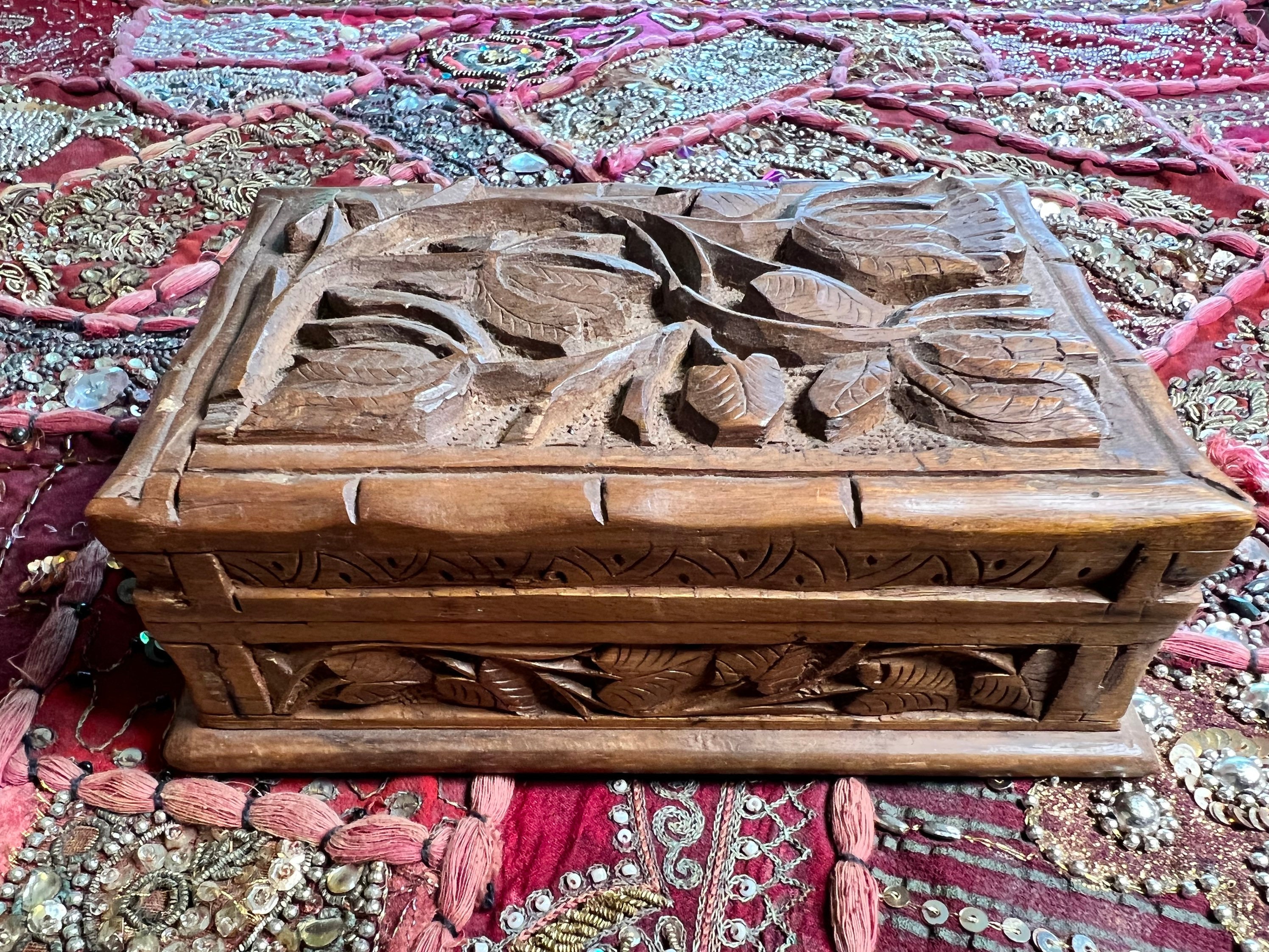 Carved Wooden Box - Etsy