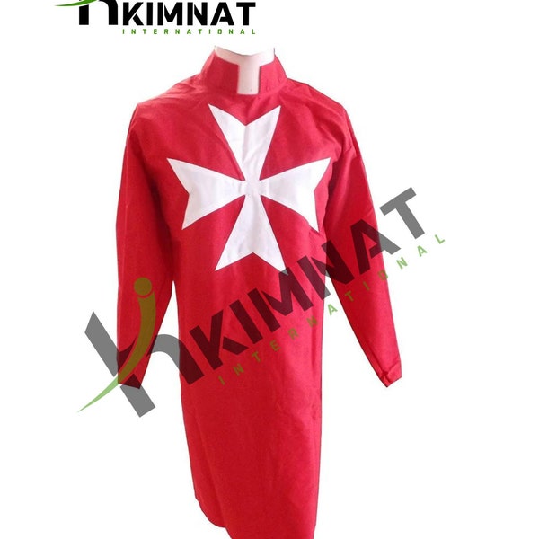 Masonic Order Of Malta Commandery Tunic - Red With 8 Pointed Maltese Cross New