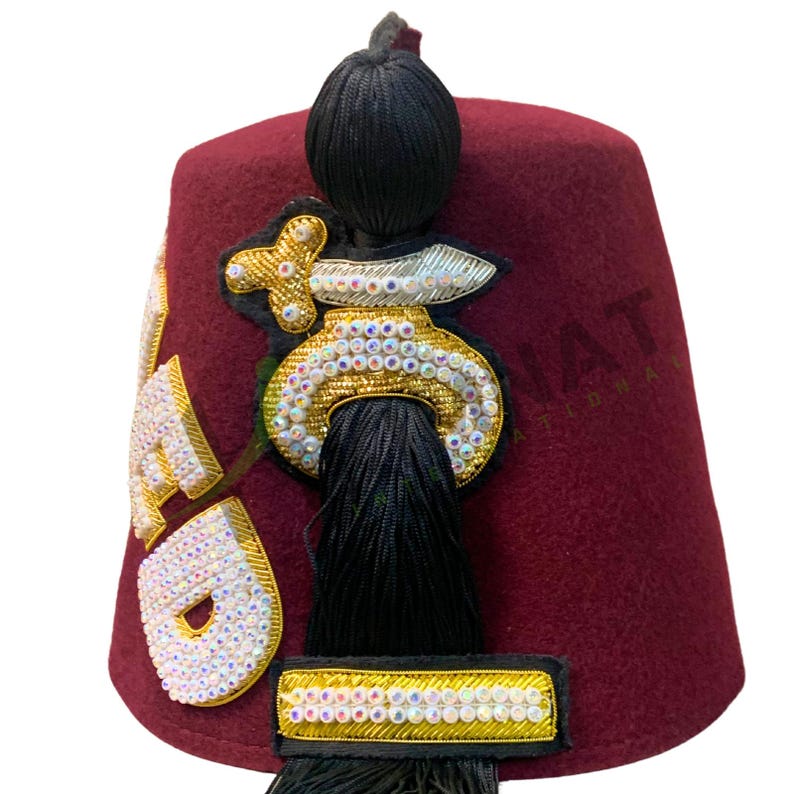 Custom Masonic Shriners Fez: Personalized Embroidery & Rhinestones - Etsy