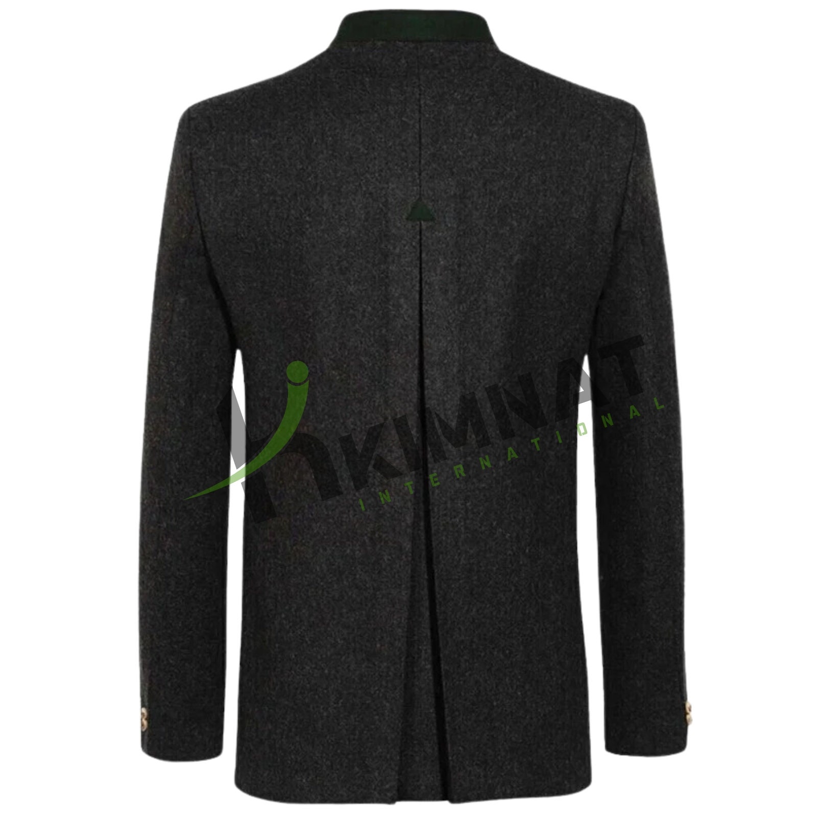 Handcrafted Men's Tyrol Loden Trachten Jacket - Charcoal