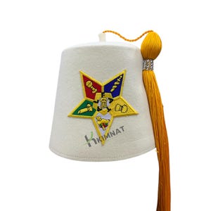 OES White Fez Hat Masonic Order Of Eastern Star Fez With Tassel | OES Gifts