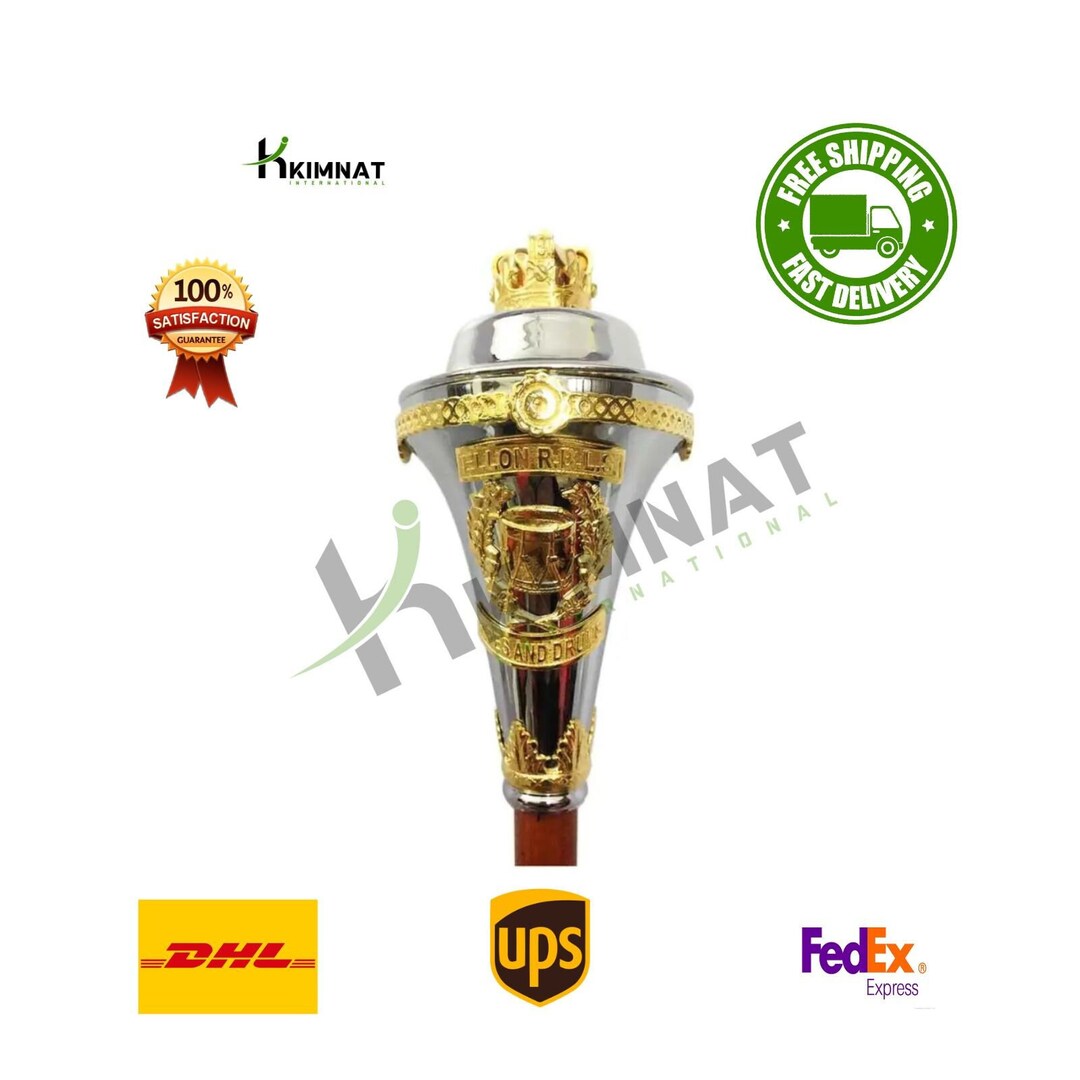 Custom Made Drum Major Mace With Any Name in Upper and Lower Etsy