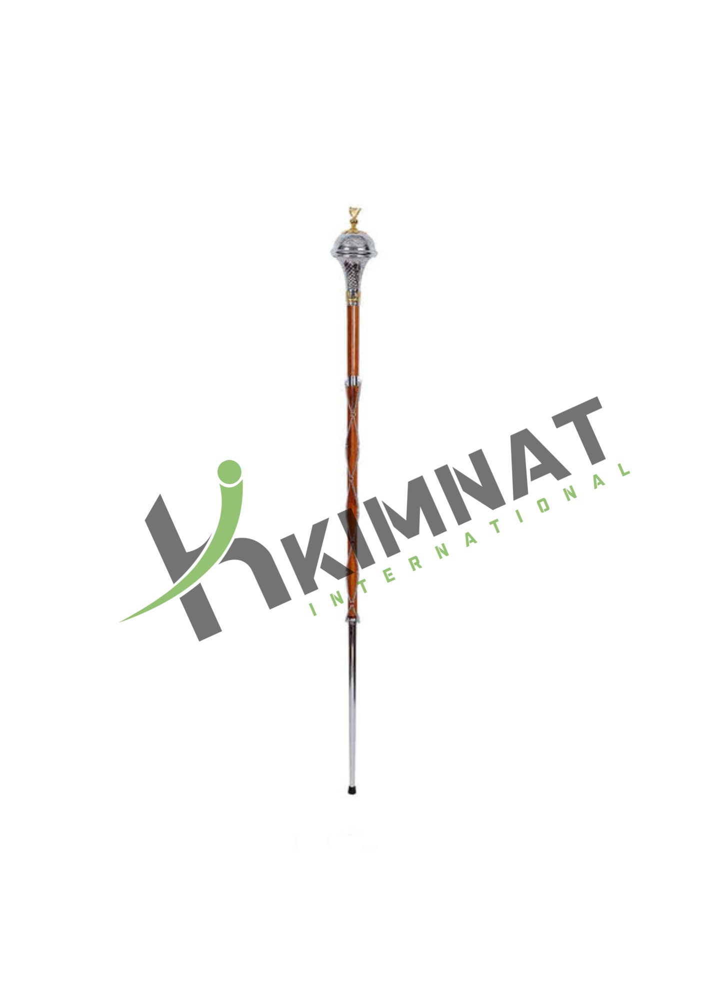 Drum Major Mace or Stave Chrome Embossed Head Irish Harp