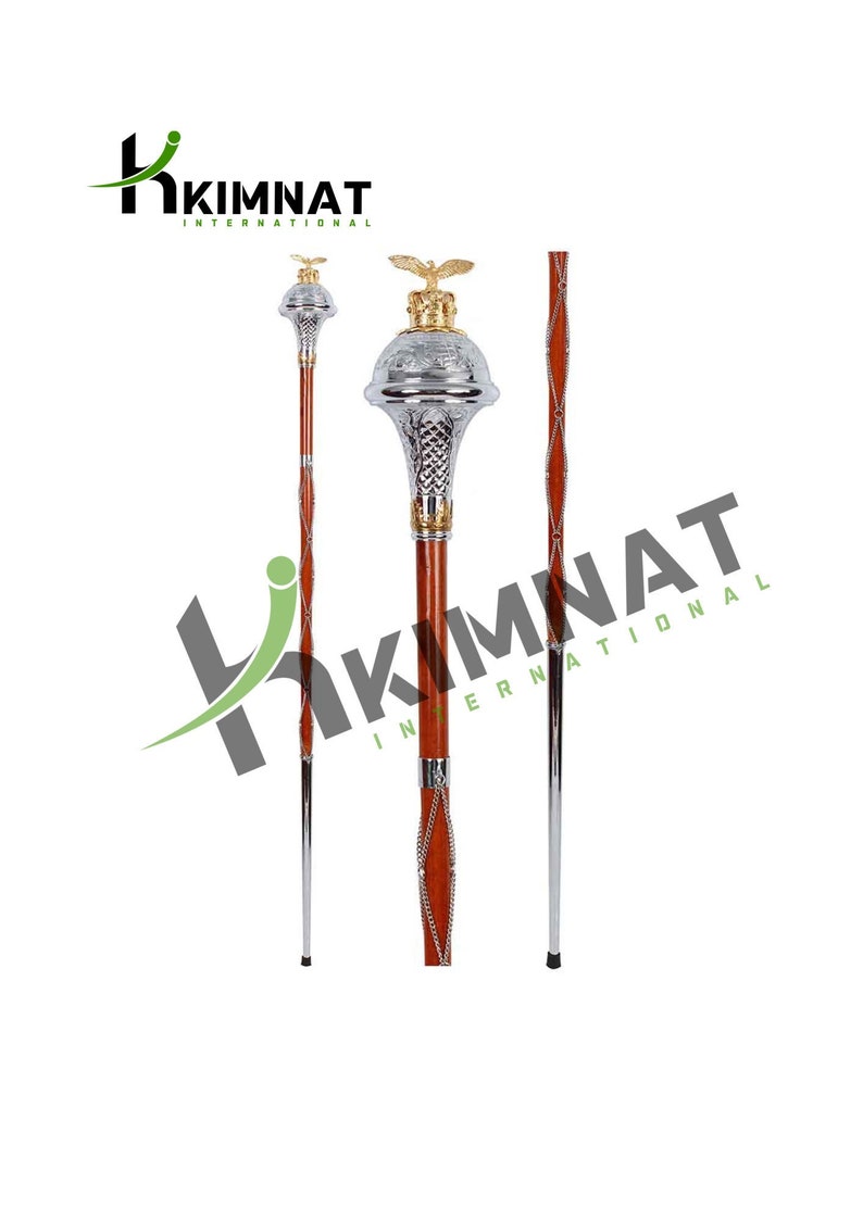 Drum Major Mace/stave Embossed Head With Eagle and Crown on - Etsy
