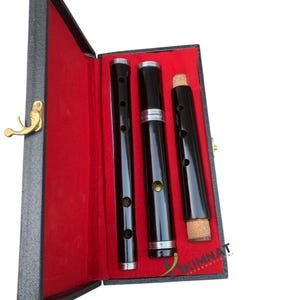 Handmade Rosewood Irish Black Flute 4 Parts Wooden Flute With Case