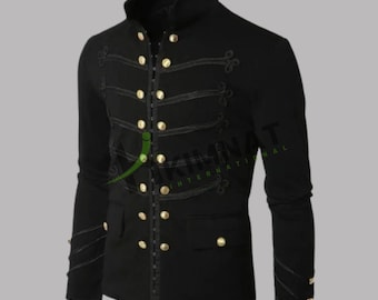 Veste pour homme de style gothique victorien - Veste gothique pour homme chevalier médiéval - Veste noire de style gothique steampunk