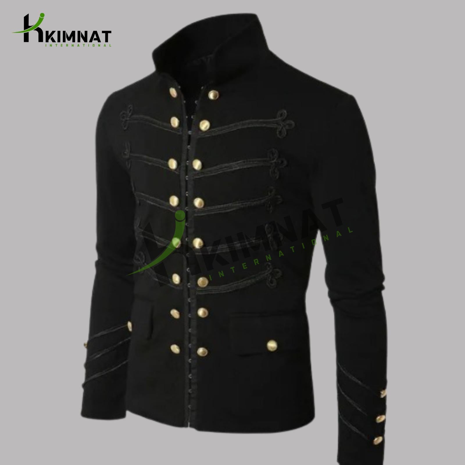 Men's Victorian Gothic Style Jacket - Medieval Knight Men's Gothic Jacket - Steampunk Gothic Style Black Jacket