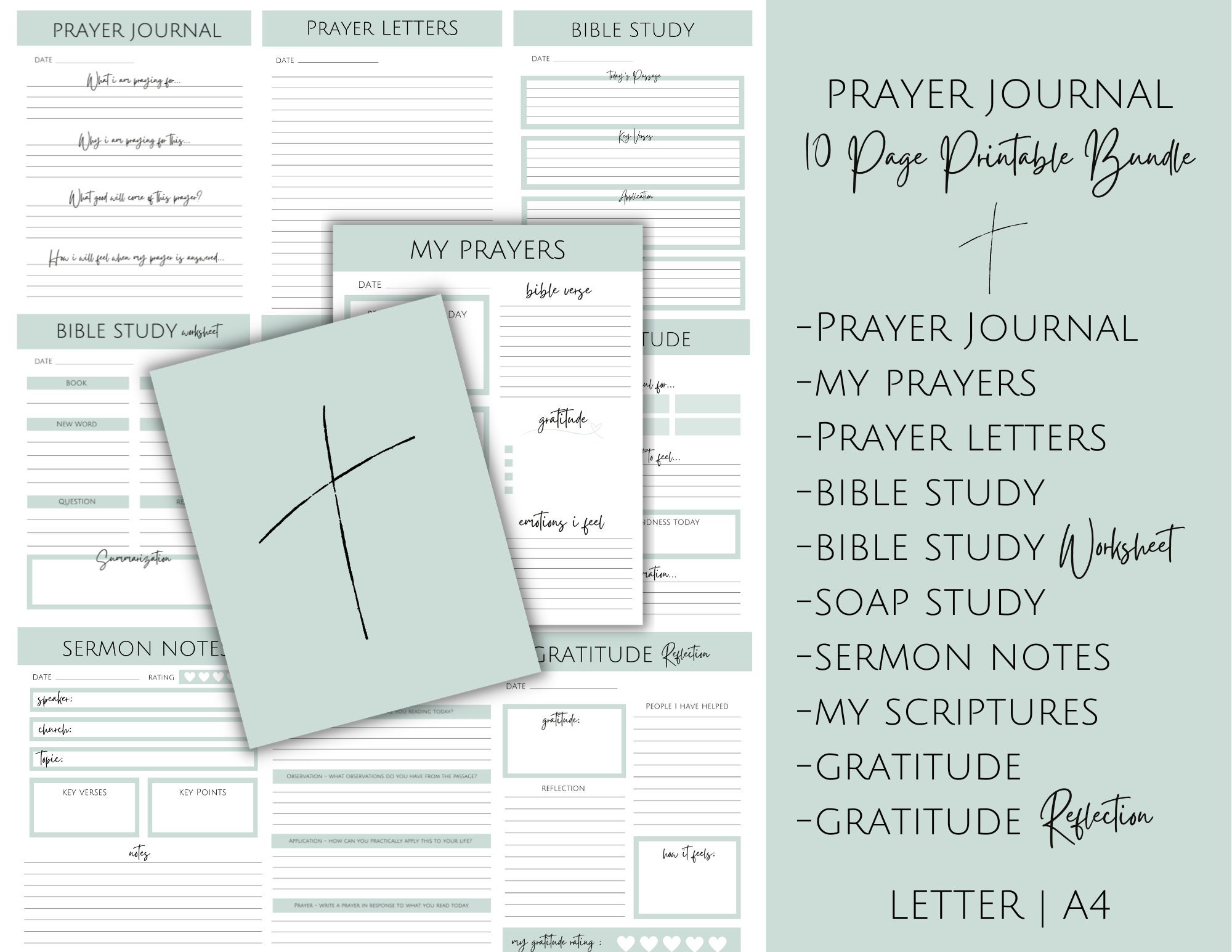 Prayer Journal Printable Template With Bible Verse, Gratitude, Prayers ...