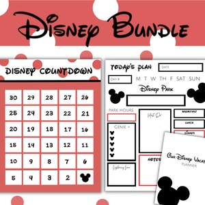 WDW Day Planner and 30-Day Countdown Printable Bundle, Count Down the Days Until your Magical Vacation, Vacation Day Planner and Countdown