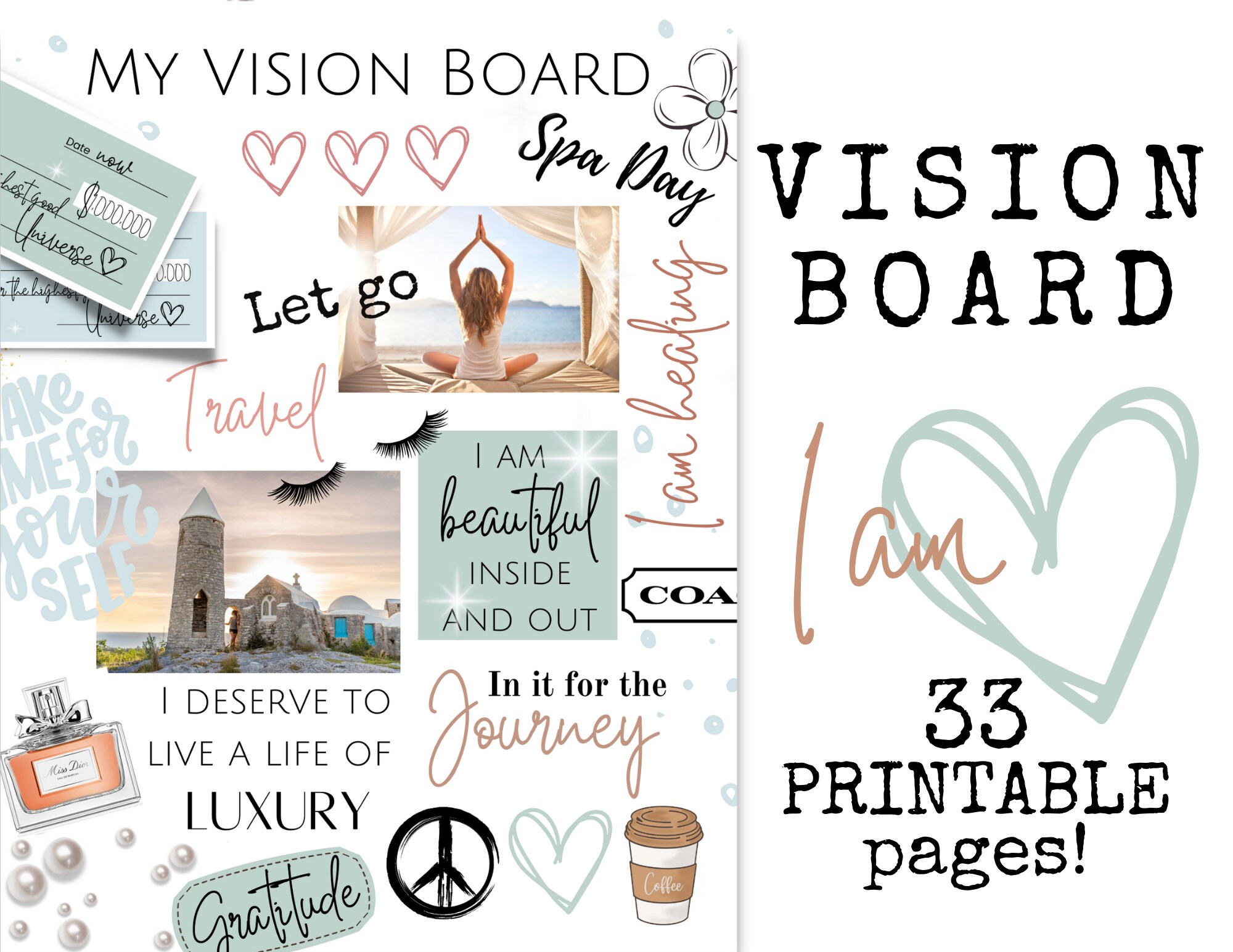New for 2023 Vision Board Kit Printable Vision Board With Etsy Canada