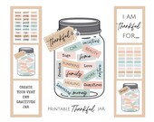 Printable Gratitude Activity for Being Thankful, Gratitude Jar Printable Worksheets, Thanksgiving Projects