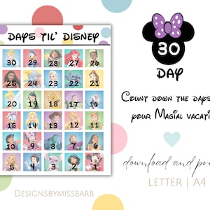 30 Day Countdown Printable, Count Down the Days Until Your Magical ...