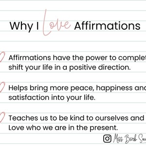 Affirmation Project for Self-love and Manifesting Rituals, Printable ...