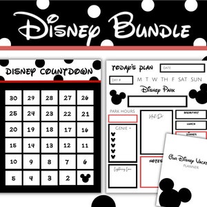 WDW Day Planner and 30-Day Countdown Printable Bundle, Count Down the Days Until your Magical Vacation, Vacation Day Planner and Countdown