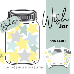 Maak een wens-kit afdrukbaar, Wish Upon a Star afdrukbare activiteit voor alle leeftijden, perfect voor visionboards en zelf inchecken, wens, sterrenafdrukken
