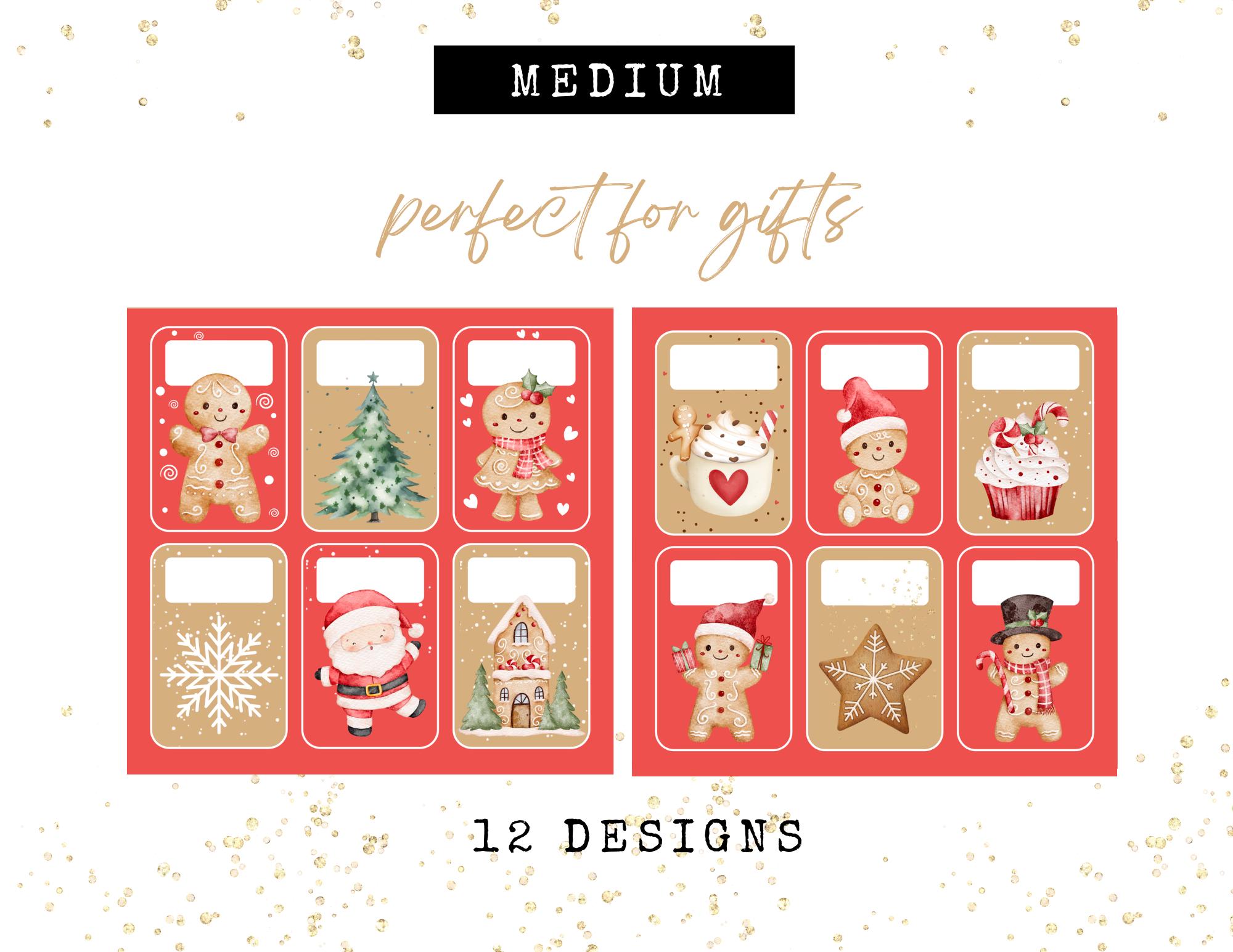 Printable Holiday Gift Tags for Christmas Presents, Printable Sticker ...