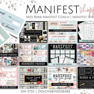 Manifestkit met dagboek, meditaties en manifestactiviteiten, manifesteer uitdaging om overvloed aan te trekken, manifesteer je droomleven afdrukbaar afbeelding 9