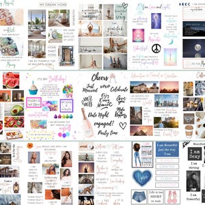 2026 Printable Vision Board Bundle with 2000 Printable Photos, Affirmations, Manifest Checks, I AM Vision Board Kit 60 Printable Pages PDF image 6