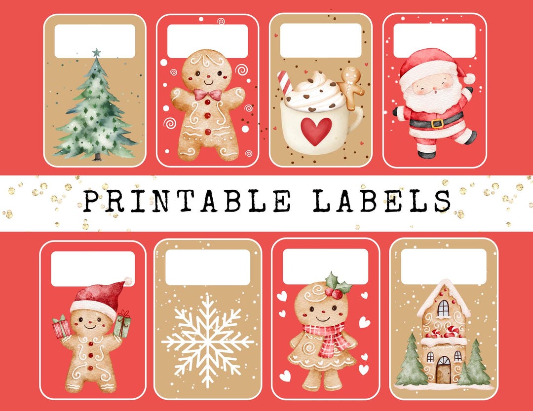 Printable Holiday Gift Tags for Christmas Presents, Printable Sticker ...