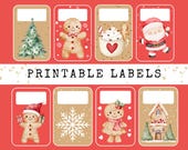 Printable Holiday Gift Tags for Christmas Presents, Printable Sticker Labels for Christmas Gifts or Stocking Stuffers, Printable Gift Labels