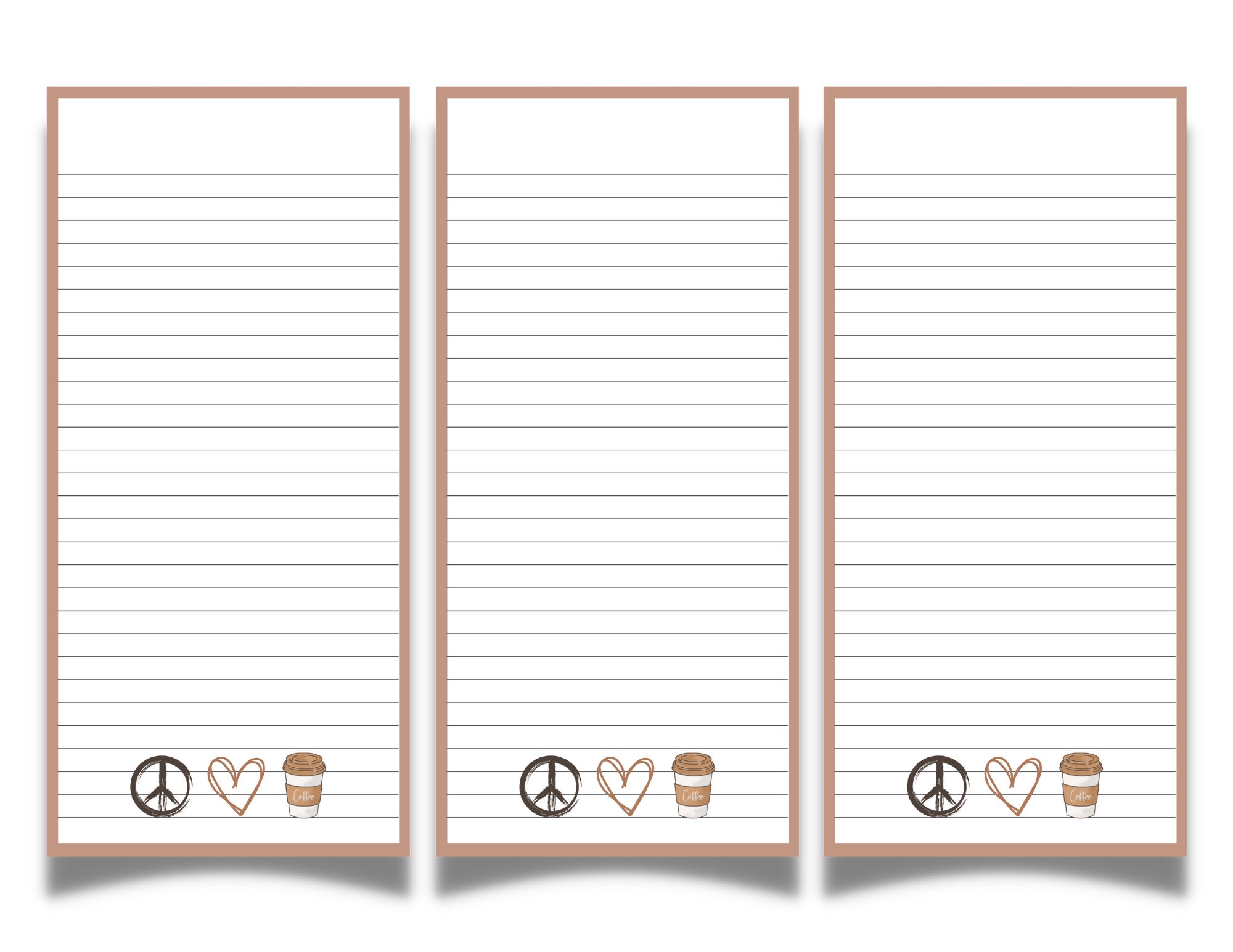 Printable Notepad for Lists, Shopping, Writing, Printable Lined Paper for Notetaking, Printable ...
