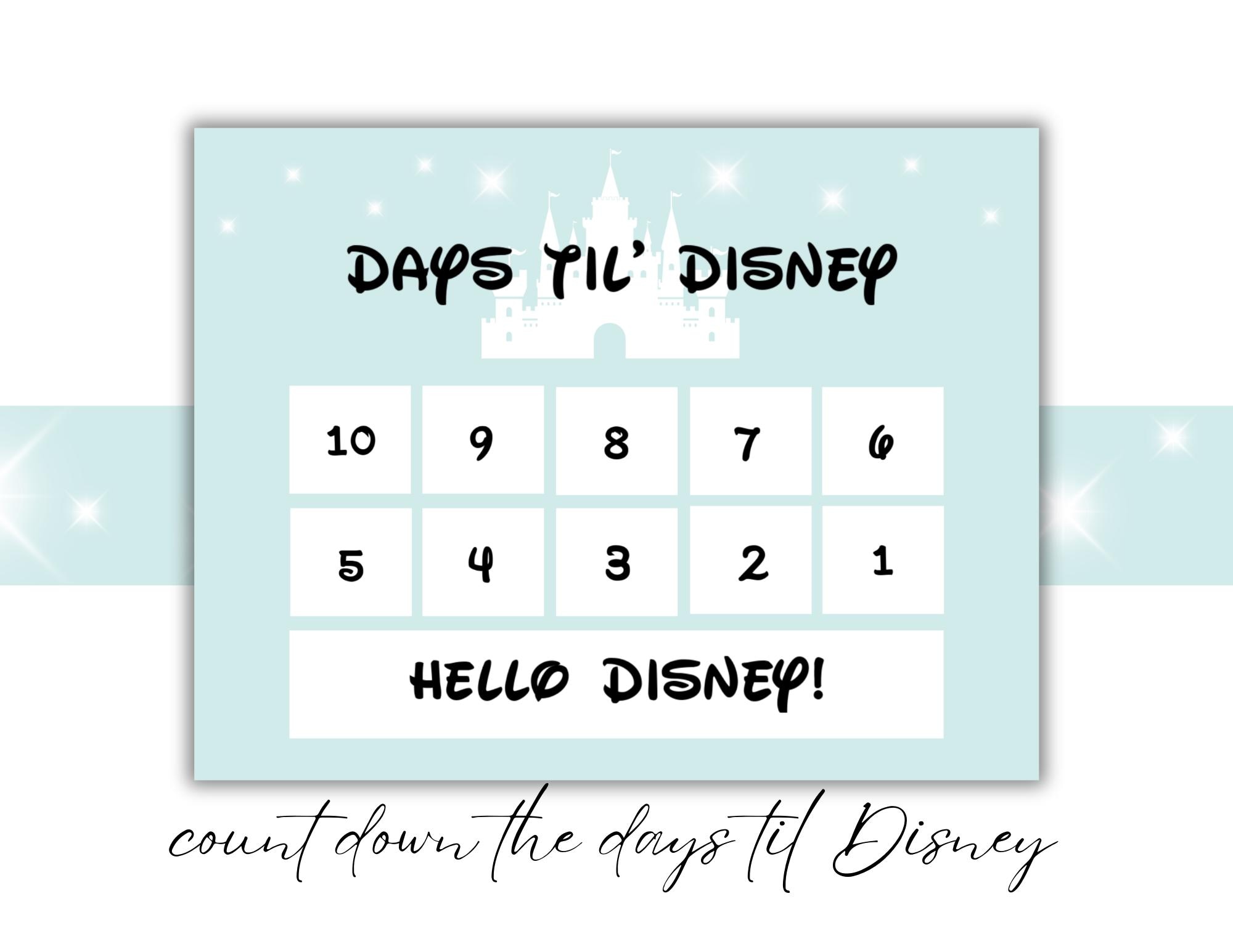 10 Day Magical Vacation Printable Countdown, Count Down the Days Until ...