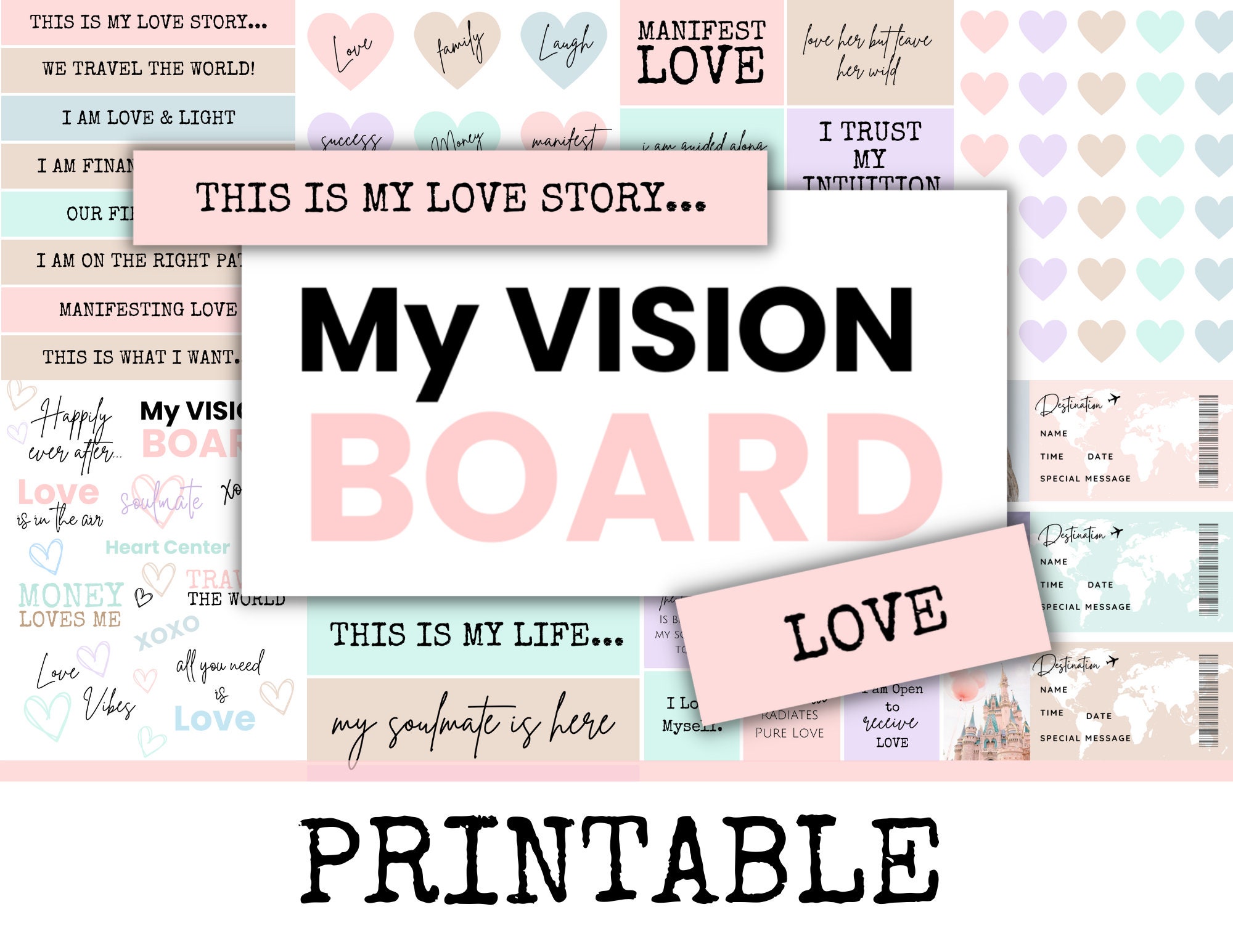 Printable 2024 Black Girl Vision Board, 2024 Vision Board, 2024