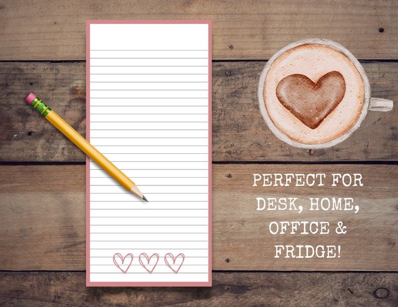 Printable Heart Notes Printable Heart Note Paper for Grocery Lists, Note Taking, to Do List ...