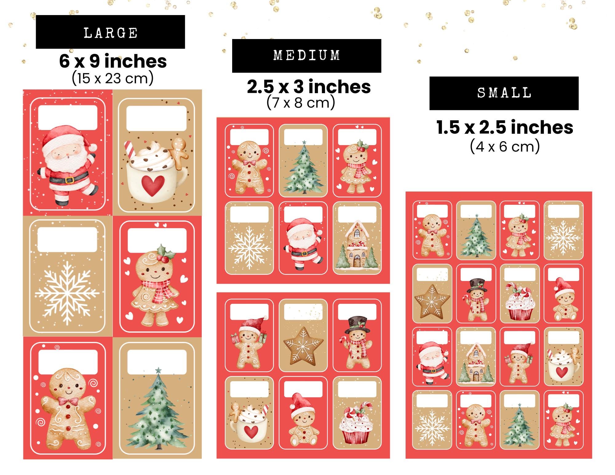 Printable Holiday Gift Tags for Christmas Presents, Printable Sticker ...