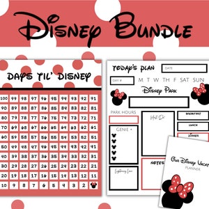 100 Day Countdown and Day Planner Printable Bundle, Count Down the Days Until your Magical Vacation, Vacation Day Planner and Countdown