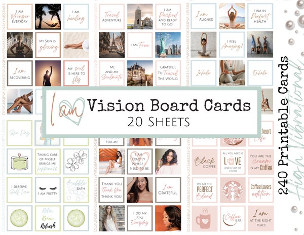 Vision Board Template printable for Bullet Journal or Planner Print on ...