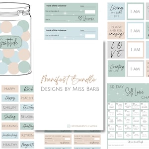 May include: A printable digital download for a self-love challenge. The challenge is a 30-day calendar with a different self-love prompt for each day. The calendar is in shades of green and blue with white stars. The text "30 Day Self Love Challenge" is at the top of the calendar.