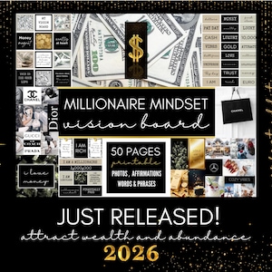 2026 Printable Vision Board Bundle with 2000 Printable Photos, Affirmations, Manifest Checks, I AM Vision Board Kit 60 Printable Pages PDF image 10