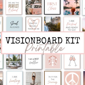 Nouveau ! Kit Vision Board imprimable, 300 fiches manifestes, affirmations et photos pour Vision Board, comprend des documents justificatifs, PDF, 25 pages