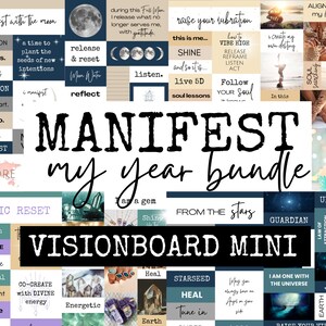 Rituel lunaire pour manifester votre vie de rêve, 50 pages imprimables, plus de 2 200 photos, affirmations et mots pour créer un tableau visuel, imprimable