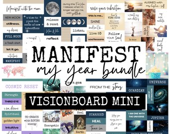 Moon Ritual for Manifesting your Dream Life, 50 Printable Pages, 2200+ Photos, Affirmations and Words to Create A Vision Board, Printable