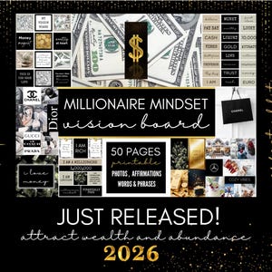¡Tablero de visión imprimible para 2026 para manifestar tu mejor año, 2000 fotos, afirmaciones y citas para atraer la vida de tus sueños! imagen 11