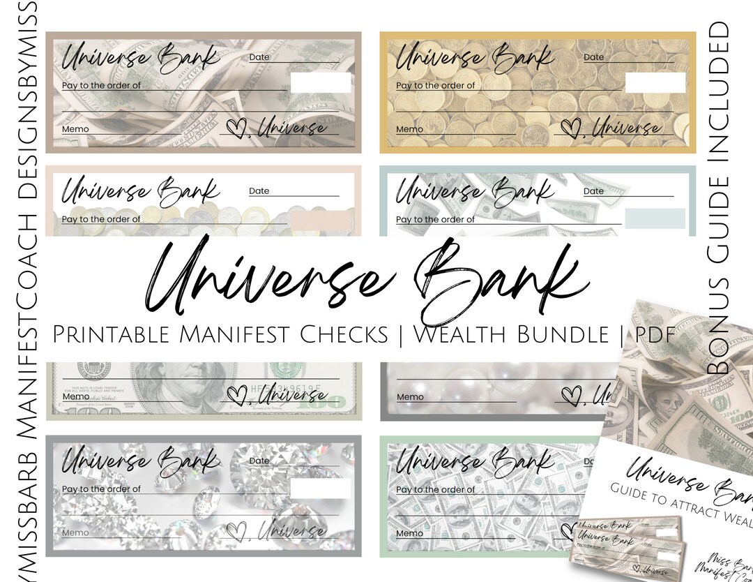 Printable Blank Checks for Manifesting Money Attract - Etsy