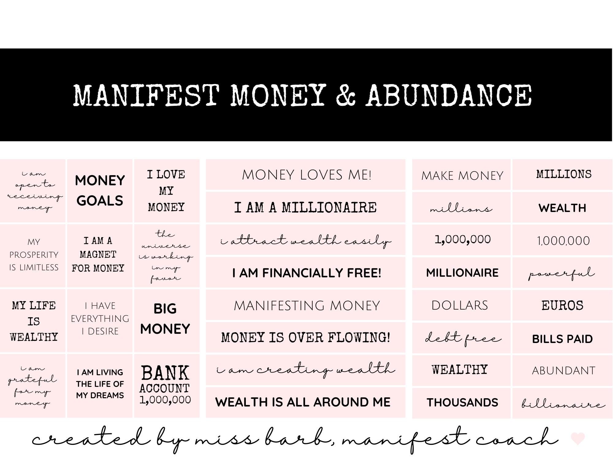 Vision Board Words, Phrases and Affirmations Printable, 30 Printable ...