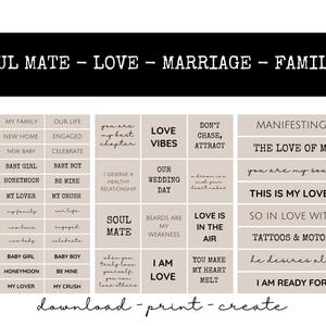 Vision Board Words Phrases and Affirmations Printable Kit for Creating ...