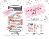 Manifest Kit Printable for Attracting Abundance, Manifest Jar Printable Journal Insert, Sizes A4 A5 Letter and Half Letter, Manifest Tool