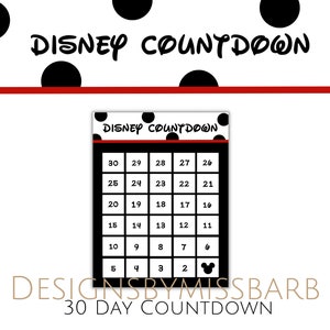 30 Days Til, Printable Vacation Countdown, 30 Day Vacation Countdown ...