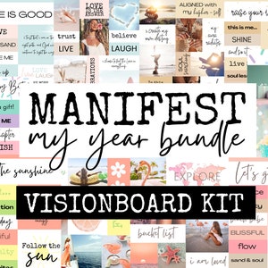 New for 2024! Vision Board Printable for Manifesting your Dream Life, 2000 Photos, Affirmations, Words & Quotes to Create Your Vision Board